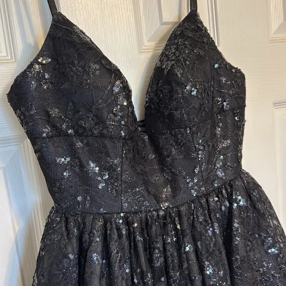 Sherri Hill Black Homecoming or Semi Formal Dress - Picture 3 of 7